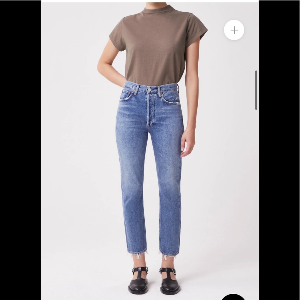 Agolde Riley High Rise Straight Crop In Frequency Size 29